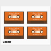 Retro-Mixtape-Gastgeschenk Hochzeit Rechteckiger Aufkleber (Blatt)