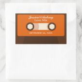 Retro-Mixtape-Gastgeschenk Hochzeit Rechteckiger Aufkleber (Tasche)