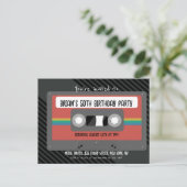 Retro Mixtape Geburtstagspartei Einladungspostkarte (Stehend Vorderseite)