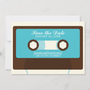 Retro-Mixtape-Hochzeit Save the Date Einladung