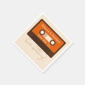 Retro-Mixtape-Hochzeit Serviette (Ecke)