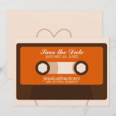 Retro-Mixtape-Hochzeit Terminankündigung Einladung (Vorne/Hinten)