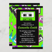Retro Mixtape Themed Geburtstags-Party Einladung (Vorne/Hinten)