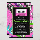 Retro Mixtape Themed Geburtstags-Party Einladung (Vorne/Hinten)