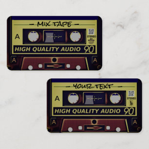 Retro-Mixtape Visitenkarte Telefonnummerkarte