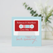 Retro Mixtape Wedding Einladung (Stehend Vorderseite)