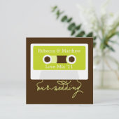 Retro Mixtape Wedding Einladung (Stehend Vorderseite)