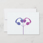 Retro Mixtape Wedding Lila und Indigo Dankeskarte (Rückseite)