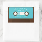 Retro Mixtape Wedding Rechteckiger Aufkleber (Tasche)