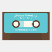 Retro Mixtape Wedding Rechteckiger Aufkleber (Vorderseite)