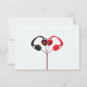 Retro Mixtape Wedding Red, Black & White Dankeskarte (Rückseite)