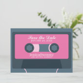 Retro Mixtape Wedding Save the Date (Stehend Vorderseite)