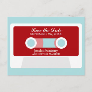 Retro Mixtape Wedding Save the Date Ankündigungspostkarte