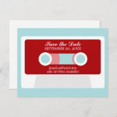 Retro Mixtape Wedding Save the Date Ankündigungspostkarte (Vorne/Hinten)
