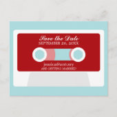 Retro Mixtape Wedding Save the Date Ankündigungspostkarte (Vorderseite)