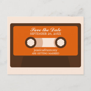 Retro Mixtape Wedding Save the Date Ankündigungspostkarte