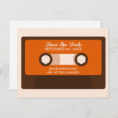 Retro Mixtape Wedding Save the Date Ankündigungspostkarte (Vorne/Hinten)