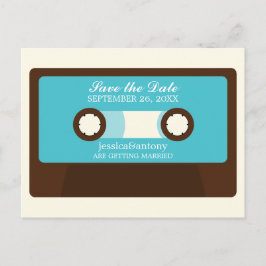 Retro Mixtape Wedding Save the Date Ankündigungspostkarte