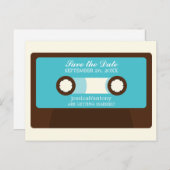 Retro Mixtape Wedding Save the Date Ankündigungspostkarte (Vorne/Hinten)