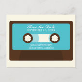 Retro Mixtape Wedding Save the Date Ankündigungspostkarte (Vorderseite)