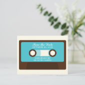 Retro Mixtape Wedding Save the Date Ankündigungspostkarte (Stehend Vorderseite)