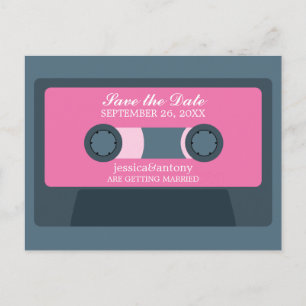 Retro Mixtape Wedding Save the Date Ankündigungspostkarte