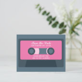 Retro Mixtape Wedding Save the Date Ankündigungspostkarte (Stehend Vorderseite)