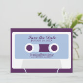 Retro Mixtape Wedding Save the Date Einladung (Stehend Vorderseite)