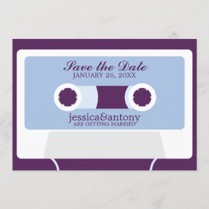Retro Mixtape Wedding Save the Date Einladung