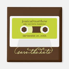 Retro Mixtape Wedding Save the Date Magnet