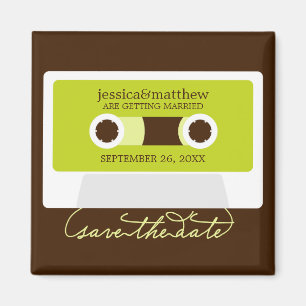 Retro Mixtape Wedding Save the Date Magnet