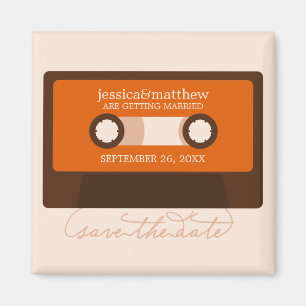 Retro Mixtape Wedding Save the Date Magnet