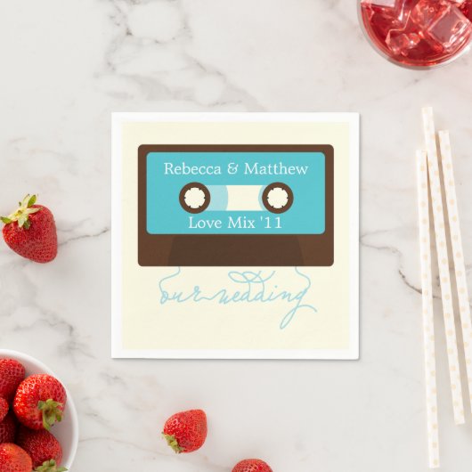 Retro Mixtape Wedding Serviette (Beispiel)