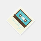 Retro Mixtape Wedding Serviette (Ecke)