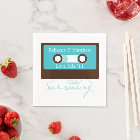 Retro Mixtape Wedding Serviette (Beispiel)
