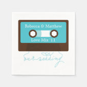 Retro Mixtape Wedding Serviette (Vorderseite)