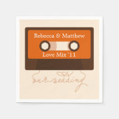 Retro Mixtape Wedding Serviette (Vorderseite)