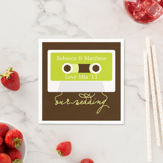 Retro Mixtape Wedding Serviette (Beispiel)