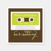 Retro Mixtape Wedding Serviette (Vorderseite)