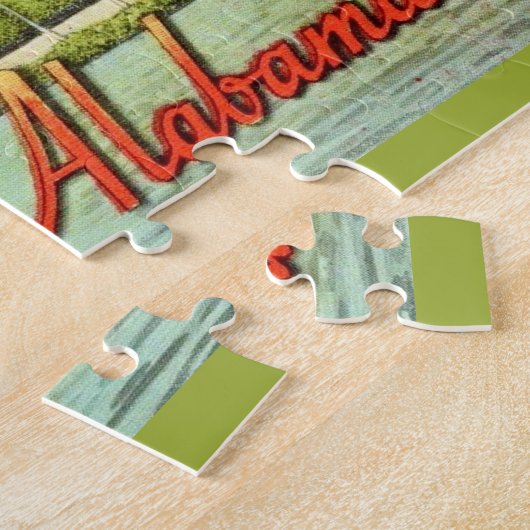 Retro Mobile Alabama Postcard Puzzle (Seite)