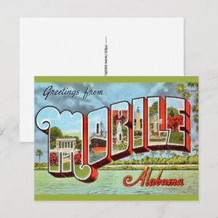 Retro-Mobile-Alabama-Postkarte Postkarte