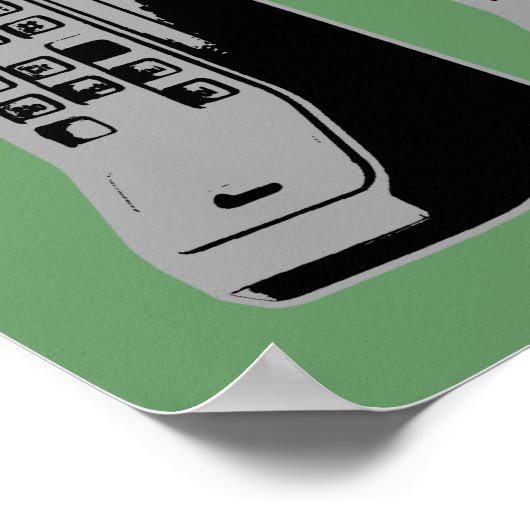 Retro Mobile Phone Graphic Poster (Ecke)