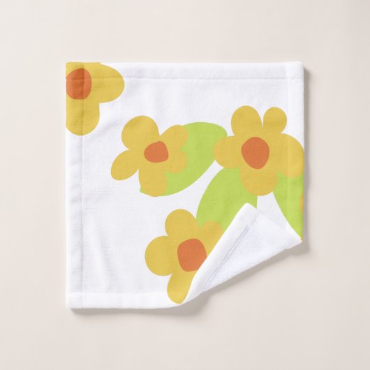 Retro Mod 60er 70er Badtuch Set (Waschlappen)