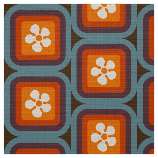Retro Mod 60er 70er Blume Stoffmuster Stoff (Muster)