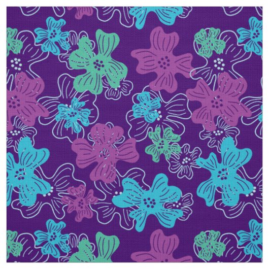 Retro-Mod-60er-70er-Blumenstoffmuster Stoff (Muster)