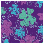 Retro-Mod-60er-70er-Blumenstoffmuster Stoff (Nahaufnahme)