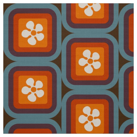 retro mod 60er 70er Blumenstoffmuster Stoff (Muster)
