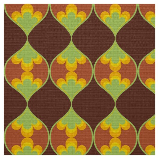 Retro-Mod-60er-70er-Blumenstoffmuster Stoff (Muster)