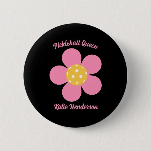 Retro Mod 70er Jahre Ckleball Blumen D Button (Vorderseite)