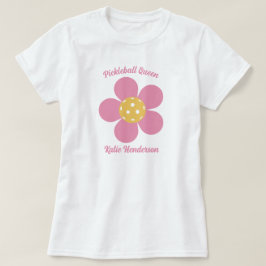 Retro Mod 70er Pickleball Blume Personalisiert T-Shirt